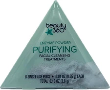 Beauty 360 Enzyme Powder Purifying Facial Cleansing Treatments 8 single use pods