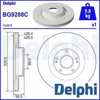 2X Bremsscheibe Delphi BG9208C 2 Bremsscheiben Vorderachse Vorne