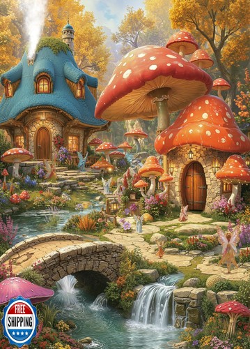 Jigsaw Puzzles for Adults 1000 Pieces - Magic Mushroom Fairy, Mus | eBay