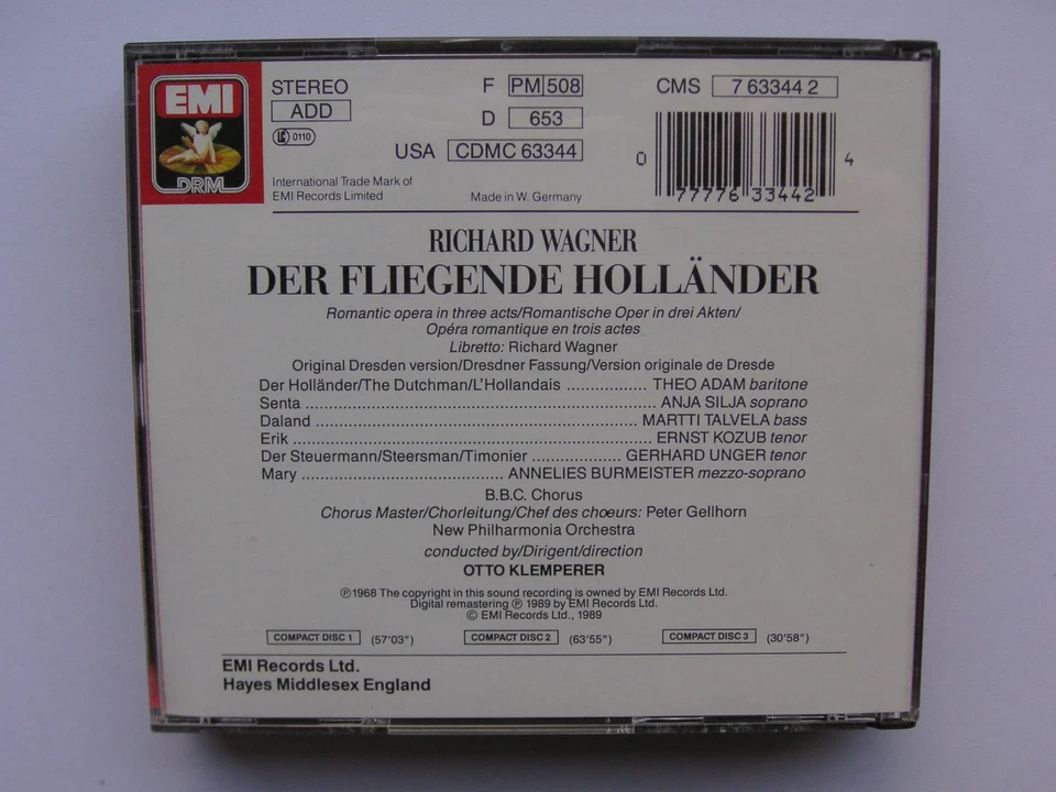 Wagner - Der fliegende Holländer * Otto Klemperer, Theo Adam, Silja * EMI 3 CD s - Bild 2 von 4