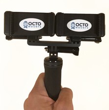 OCTO MOUNT Dual Device Hand-Held Stabilizer for Cell Phone or GoPro Camera. C...