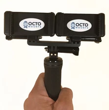 OCTO MOUNT Dual Device Hand-Held Stabilizer for Cell Phone or GoPro Camera. C...