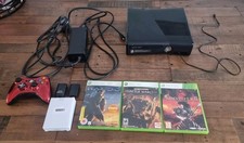 Xbox 360 S Slim Black Console 120GB Fully Working With X3 Games Inc. Halo 3