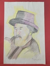 Paul Gauguin Drawing on paper (Handmade) signed and stamped