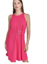 Halston Ring-Trim Shift Dress Sz 14 Women  Hot Pink Barbie NWT Cocktail Party