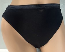 Vtg Hanes Nylon Lace Panties Sz 6 Silky Second Skin Hi Cut Black