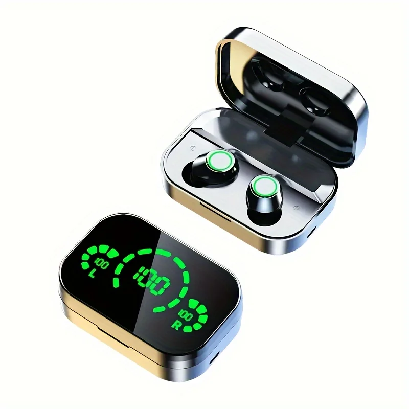 New Three-Screen Intelligent Digital Display Power Wireless Bluetooth Earphones