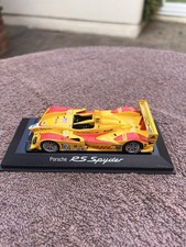 Porsche RS Spyder Diecast Model Car Yellow/Red with Display Plinth & Case
