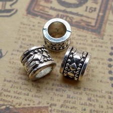15/40PCS Antique Silver Tone Big Hole Bead, Spacer 8X9mm CC70-0555