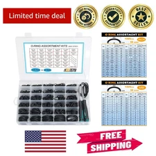 1225Pcs Nitrile Rubber O-Ring Assortment Kit with 4 O-Ring Removers - 32 Sizes