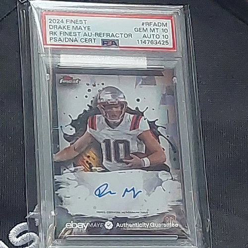 2024 Topps Finest Drake Maye Auto RC #RFA-DM Patriots PSA 10 Auto 10 Rookie