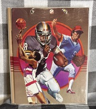 Mead Data Center 80  s Trapper Keeper 3-Ring Binder Vintage Sports Brown Vintage