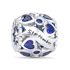 September Birthstone Charms Openwork Bead Charm for Bracelets and Necklaces 9...