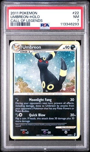 2011 POKEMON CALL OF LEGENDS UMBREON #22 HOLO PSA 7 NM #113346293
