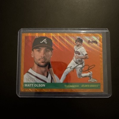 2025 Topps Chrome Platinum Matt Olson Orange Wave Refractor /25 SSP Braves