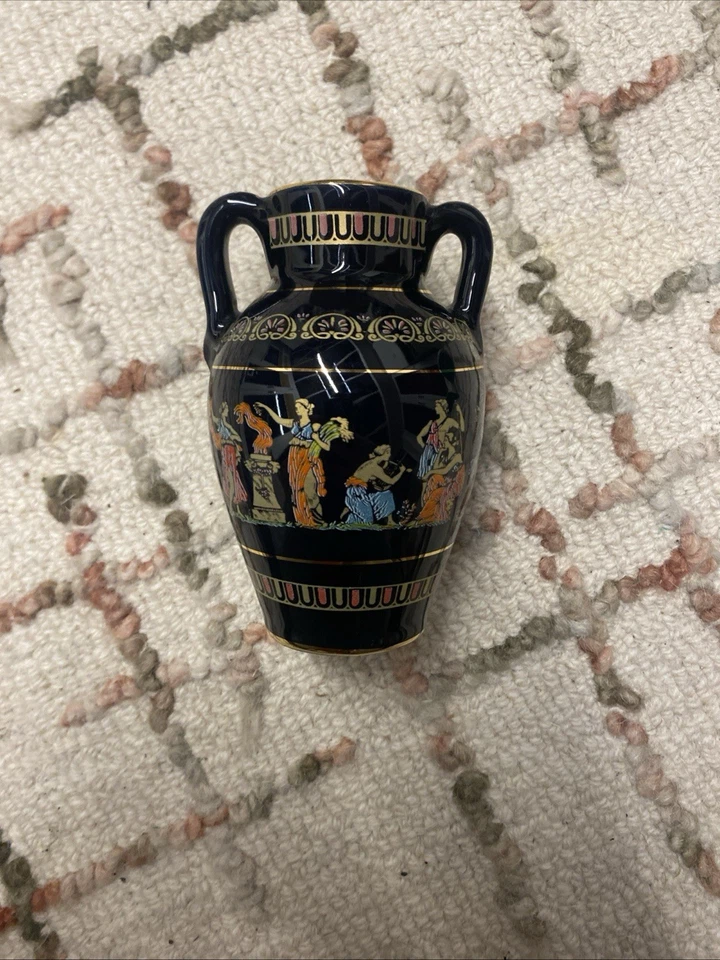 Handmade Greek Miniature Vase – 24k Gold Detail – A.K. Greece - Image 4 of 4