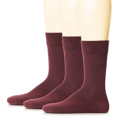 Hugh Ugoli Men Cotton Dress Crew Dress Socks XL / L / M / S Sizes, 3 Pairs