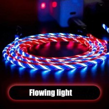 Micro USB Cable Flowing LED Light Data Sync Charging Cord For Samsung Android