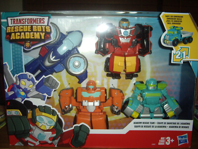 NEW 4pc Transformers Rescue Bots Academy Rescue Team Playskool Heroes Hot Shot