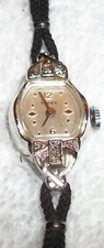 Vintage ladies Timex Watch Rhodium Case Mechanical 5 1/2" Runs Great