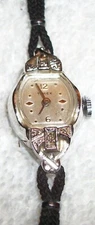 Vintage ladies Timex Watch Rhodium Case Mechanical 5 1/2" Runs Great