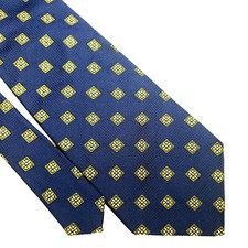 Paul Fredrick Silk Tie Blue Woven Geometric Short