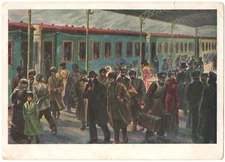 1939 Antique Russian Postcard Young STALIN revolutionary Military & party leader