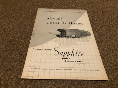 AC44 WERBUNG 11X8 ARMSTRONG SIDDELEY SAPPHIRE POWER PREFORMANCE 7200 LB SCHUB