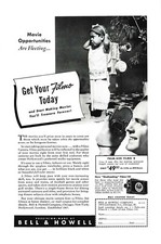 1939 Bell  Howell Filmo 8 Camera Vintage Color Print Ad Video Movie Ephemera