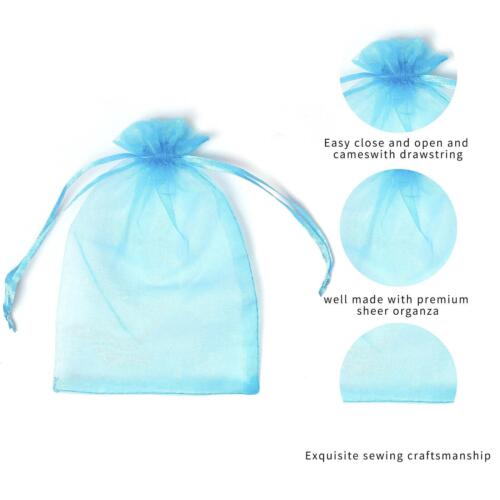 30 Blue Organza Gift Bags Wedding Party Xmas Jewellery Candy Pouches 9 x 13cm - Picture 1 of 5
