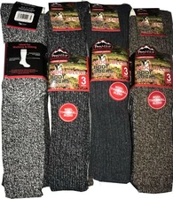 Mens 3 Pairs Warm  Long Boot Lambs Wool Blend Socks Extra thick winter sock 6-11