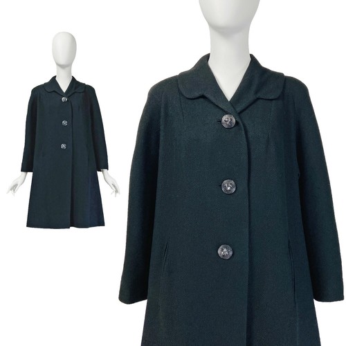 Vintage JG Hook Winter Wool Cashmere Exposed Stitching Coat Womens