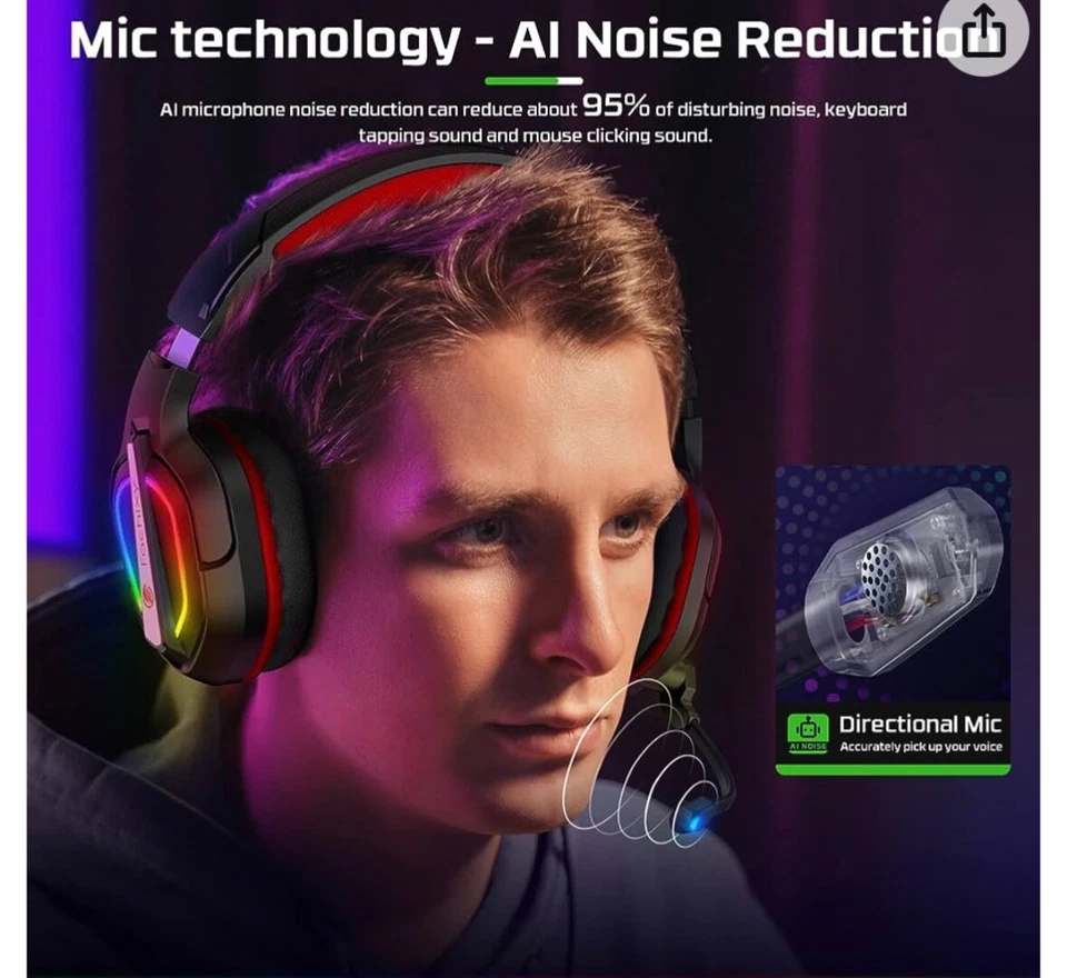 Fachixy FC200 Cuffie Gaming per PS4 PS5 PC Xbox Nintendo Switch Cuffie Xbox c... - Immagine 3 di 4