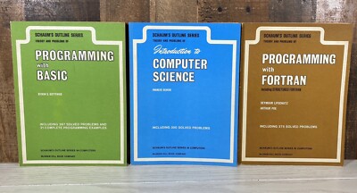 Schaum's Outline Series Lot of 3  Computer Science, Programming Basic, Fortran
