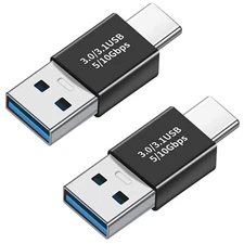 2pcs Type-C 3.1 Male to USB 3.0 A Male Adapter Converter Data Charging Connector