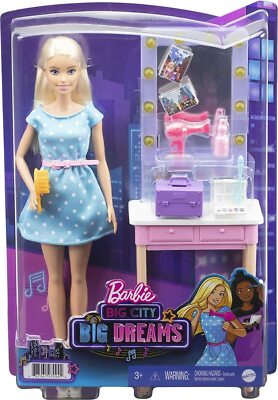 Barbie Big City Big Dreams Malibu Barbie Doll and Backstage Dressing Room Set
