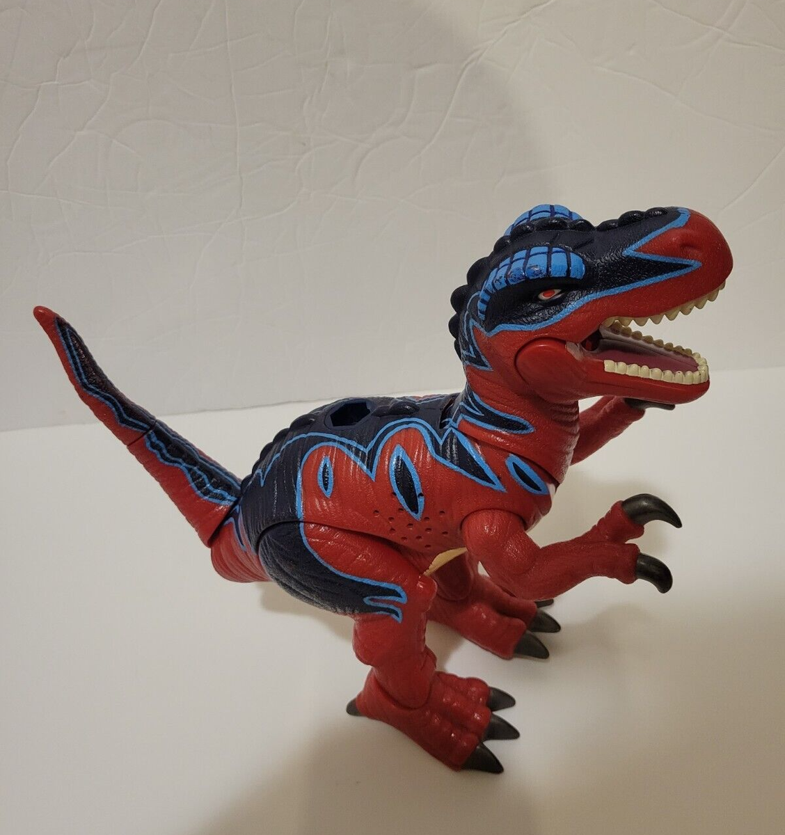 Mattel 2004 T-Rex Dinosaur (head Moves) Red Blue Black, No Sound