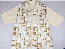 Michael Irvin 88 Shirt Mens XXL 2XL Biege Geometric Club Party Wear