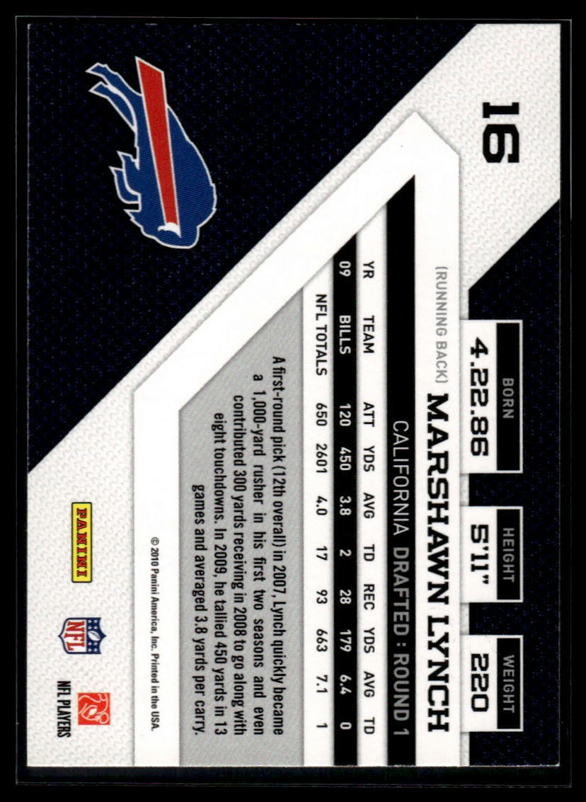 2010 Panini Threads #16 Marshawn Lynch | eBay