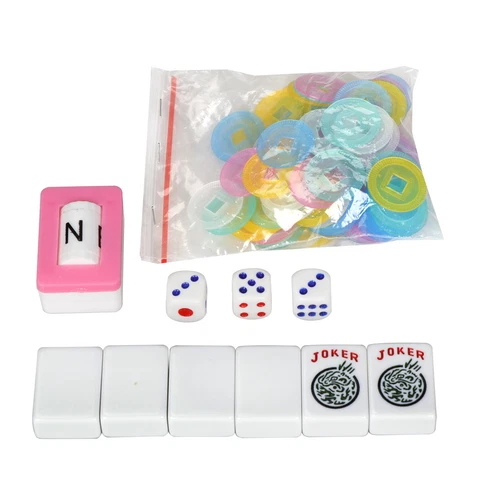 American Mahjong Set 166 Tiles 4 Pushers Racks Portable MahJong Travel Soft Bag - Picture 12 of 14