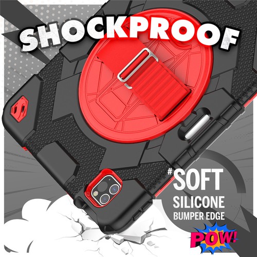 For iPad 11/10/9/8/7th Gen Pro Air Rugged Stand Hard Case Shockproof Cover Strap - Picture 4 of 83