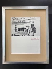 PABLO PICASSO + 1955 SIGNED SUPERB PRINT FRAMED 14 X 11IN. + LIST $695