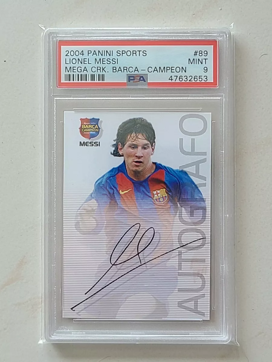 2004-05 Panini Megacracks Barca Autografo #89 LIONEL MESSI ROOKIE RC PSA 9 MINT