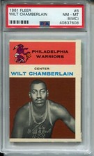 1961 Fleer Wilt Chamberlain Rookie Card PSA 8 NM MINT MC Graded #8