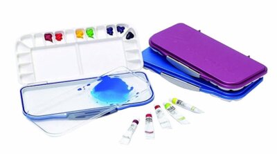 Airtight Watercolor 18-Well Fuchsia Palette