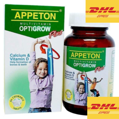 5 Boxes New Appeton Multivitamin Optigrow Plus 60's Chewable Tablets - FAST DHL