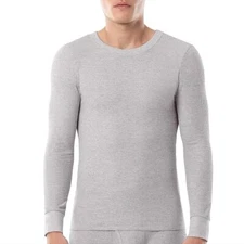 3 Pc Fruit Of The Loom Men Thermal Waffle CREW TOP Shirt S M L XL 2X 3X MIX