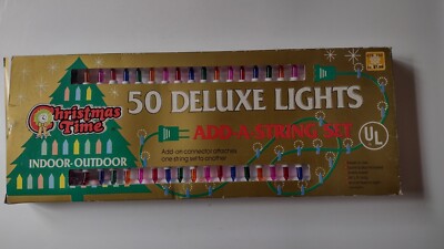 Vtg Christmas Time Light Add-A-String 40 Lights New Old Stock NOOS Tested Works