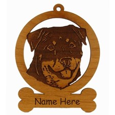 Rottweiler Head Ornament 083836 Personalized With Your Dogs Name