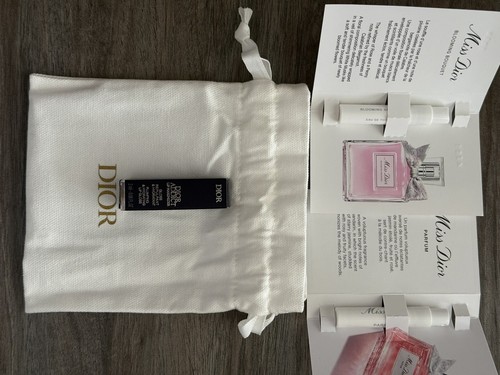 DIOR ADDICT Lip Maximizer Pink Mini Plus 2 Samples In White Drawstring Pouch